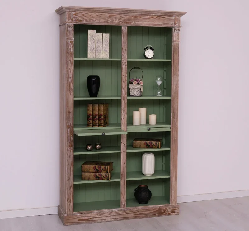Regalwand aus Massivholz im Landhausstil - Bücherregal in verschiedenen Farben