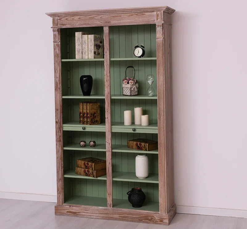 Regalwand aus Massivholz im Landhausstil - Bücherregal in verschiedenen Farben
