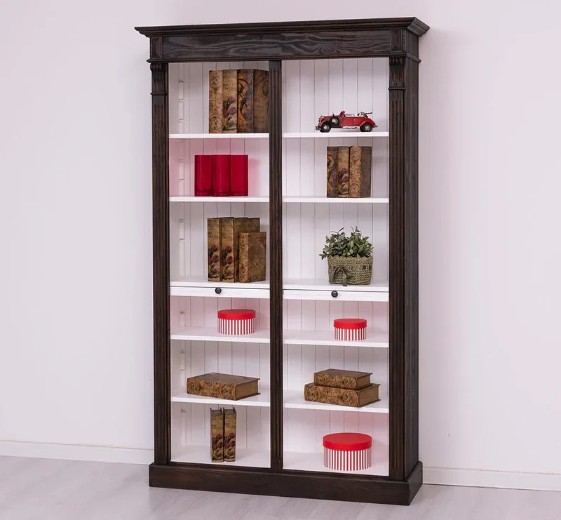 Regalwand aus Massivholz im Landhausstil - Bücherregal in verschiedenen Farben