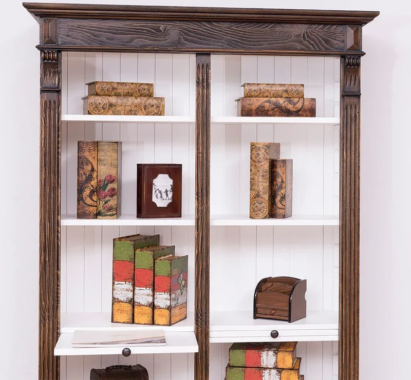Regalwand aus Massivholz im Landhausstil - Bücherregal in verschiedenen Farben