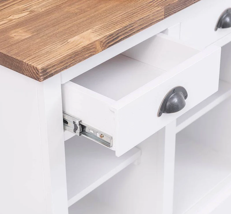 Bad-Set - Waschbeckenunterschrank aus Massivholz mit Spiegel