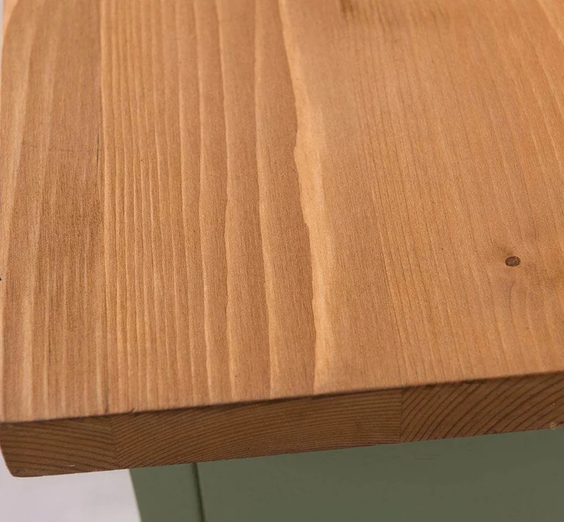 Waschbeckenunterschrank aus Massivholz mit Lamellentüren