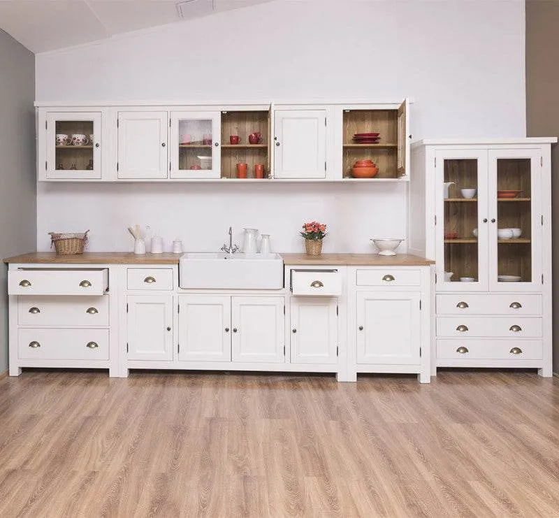Kleiner Hängeschrank aus Massivholz mit Glastür