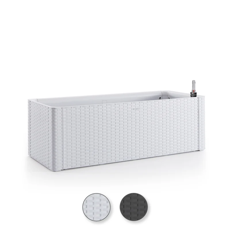 XL Pflanzkasten RATTAN OPTIK in verschiedenen Größen und Farben (Größe/Farbe wählbar)