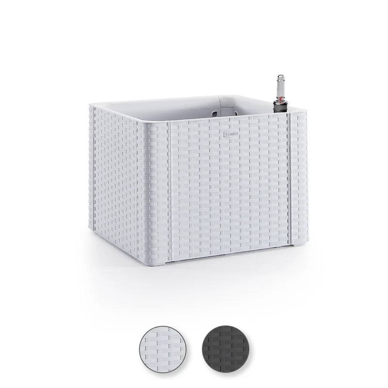 XL Pflanzkasten RATTAN OPTIK in verschiedenen Größen und Farben (Größe/Farbe wählbar)