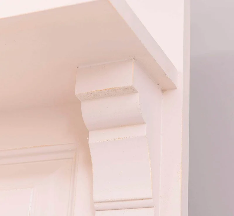 Schmale Garderobe aus Massivholz mit Ablage und 3 Haken uni
