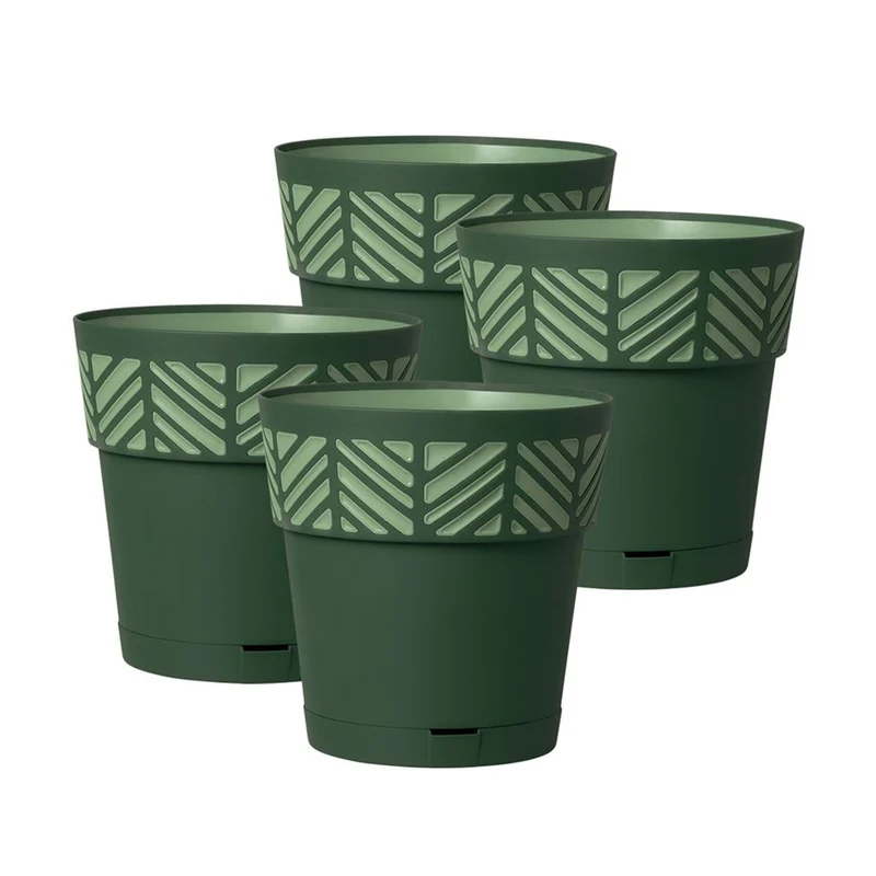 Set: 4 x Pflanztöpfe "Orfeo" 20x20 cm (Farbe wählbar)