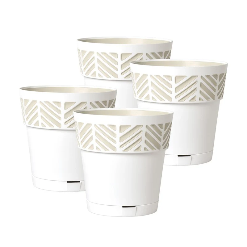 Set: 4 x Pflanztöpfe "Orfeo" 20x20 cm (Farbe wählbar)