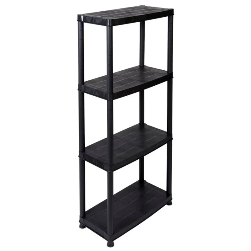 Set: 4 x PRIMO - Kunststoffregal 12 Zoll (Schwarz)