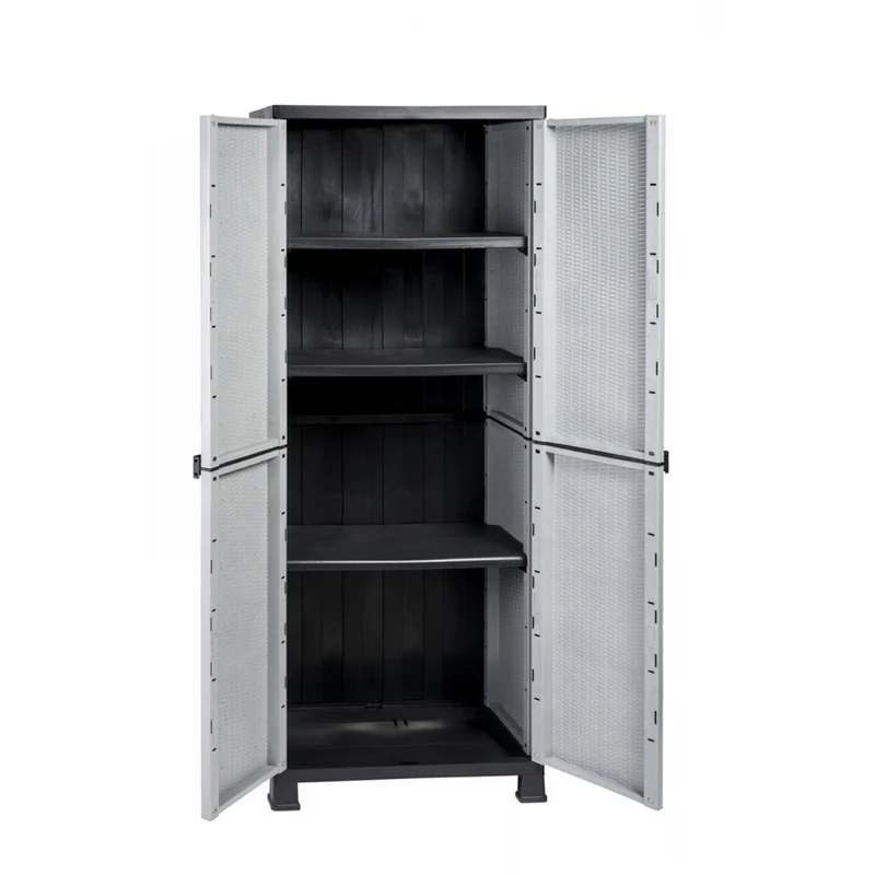 Set: 2 x MADERA - Kunststoffschrank mit 3 Einlegeböden