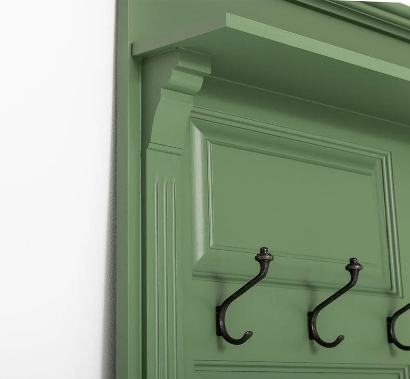 Garderobe aus Massivholz mit Spiegel und Ablage