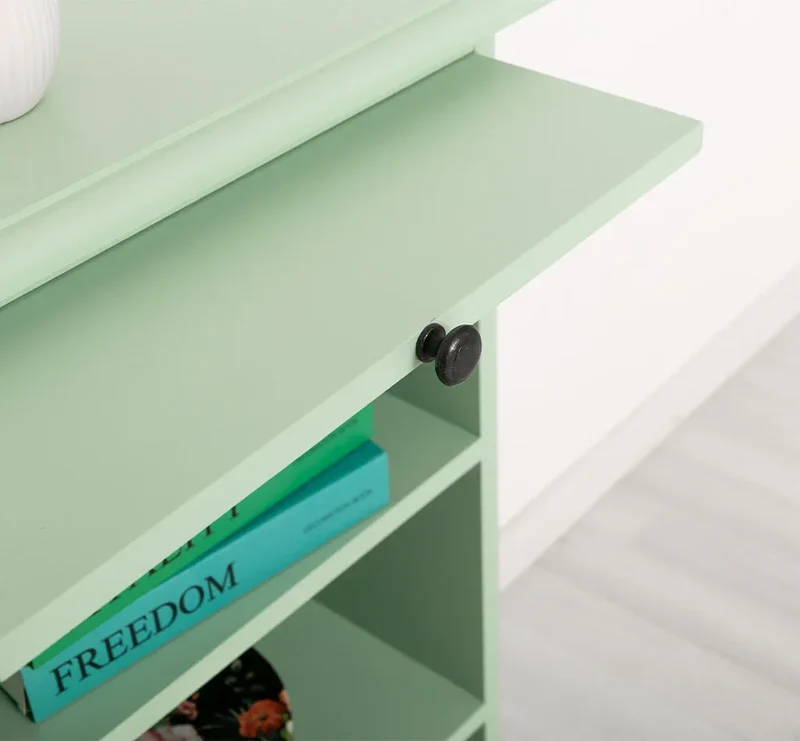 Kleines Bücherregal mit ausziehbarer Ablage