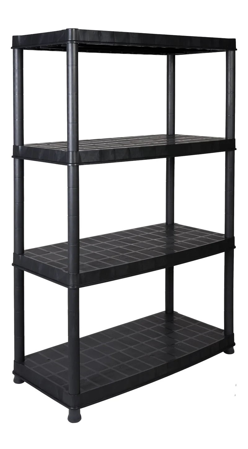 Set: 2 x DELUXE - Schwerlastregal 18 Zoll Regal mit 4 Böden (Schwarz)