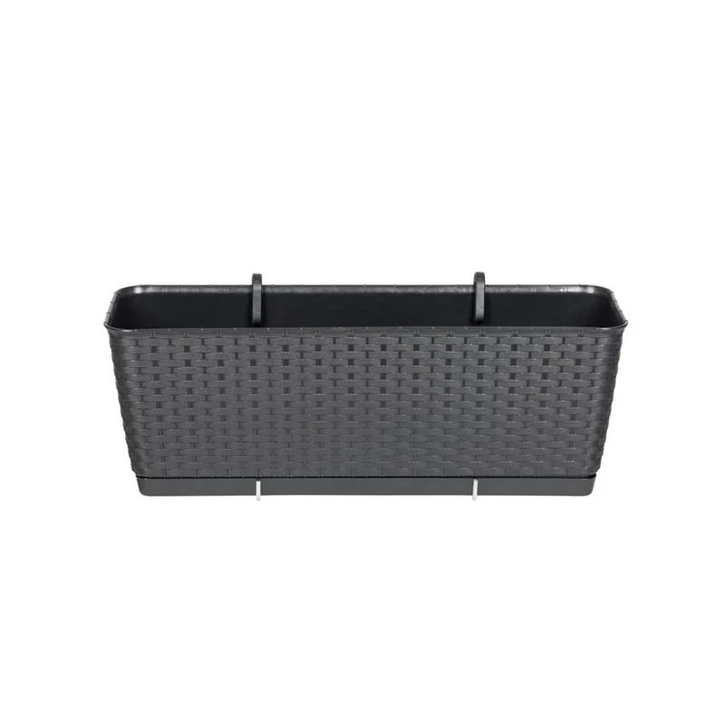 Rattan-Balkontopf RATOLLA: 50 cm in Anthrazit