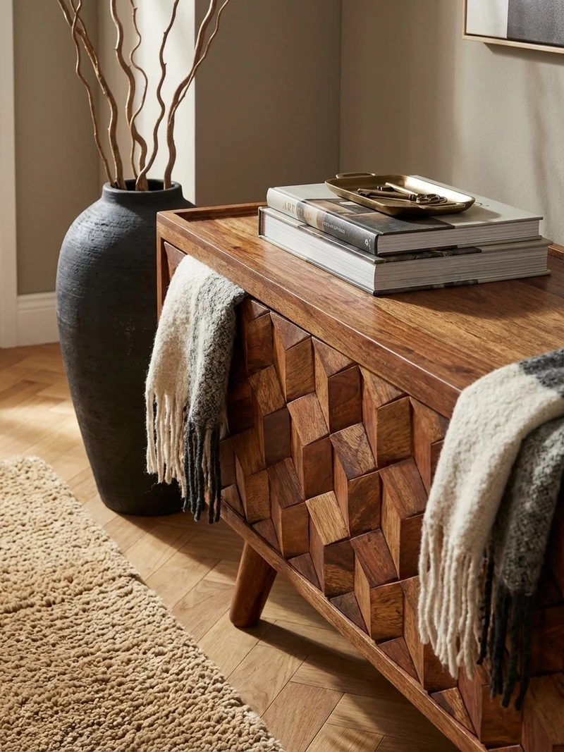 Lowboard Massivholz Landhausstil Modell Oasis für Fernseher bis 50 Zoll mit Kabeldurchlass